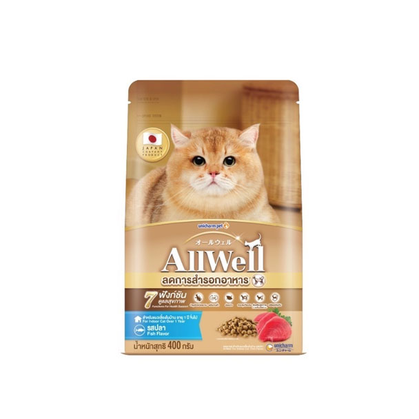 Allwell แมวโตเลี้ยงในบ้าน รสปลา 400 กรัม