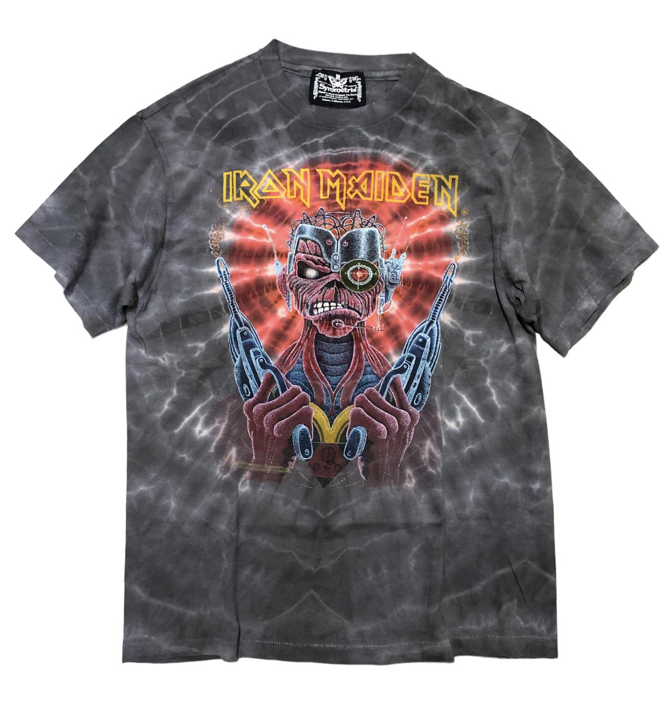 เสื้อวง Iron Maiden Somewhere Back In Time มัดย้อม ปี 1987 ป้ายผีเสื้อ Symmetria หายาก Size M สินค้าลิขสิทธิ์แท้ 100%