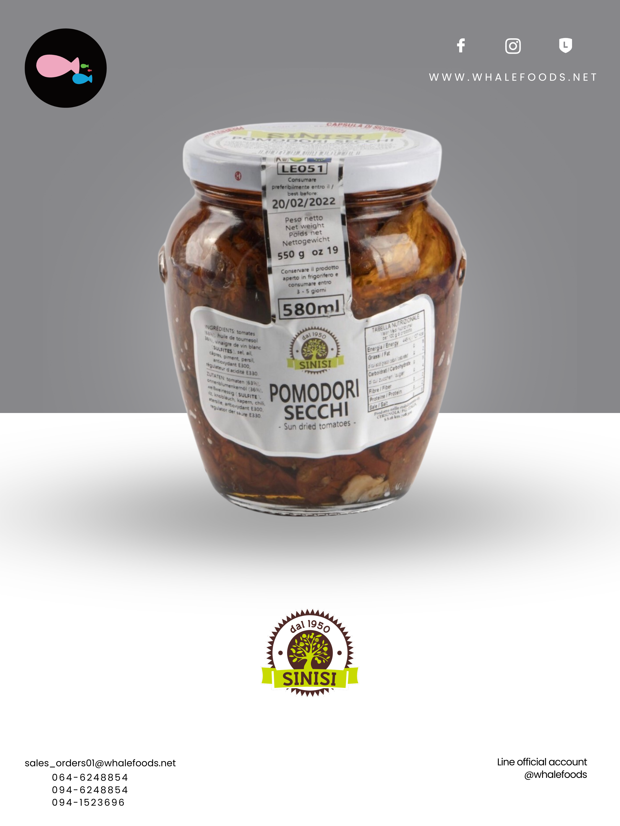 SUN-DRY TOMATO SIZE : 580 ML.