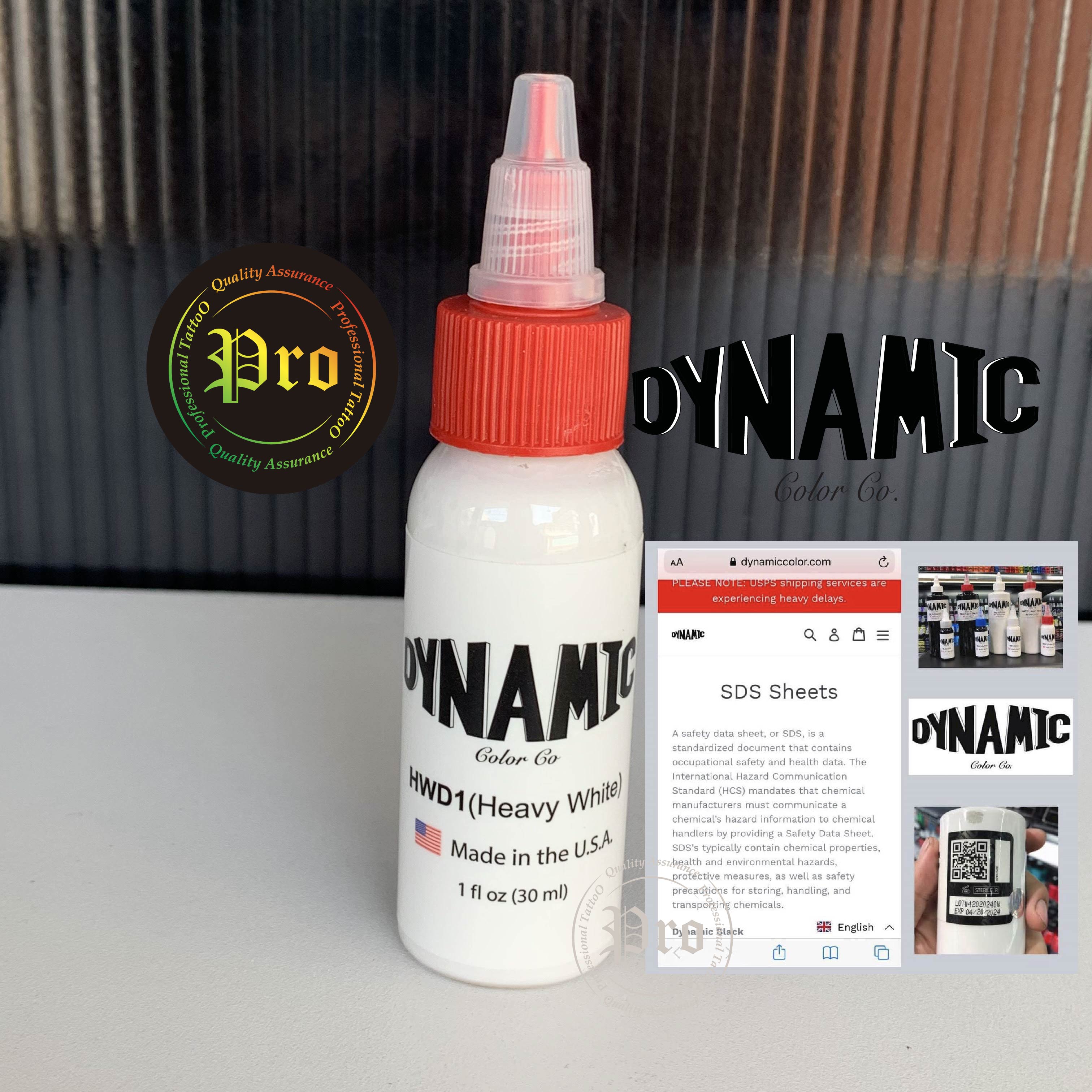 DYNAMIC DYNAMIC Color INK 8oz , 1oz หมึกสักไดนามิค ขนาด 8 ออนซ์ และ ขนาด 1 ออนซ์ TRIPLE BLACK ,Black , White 8oz , 1oz