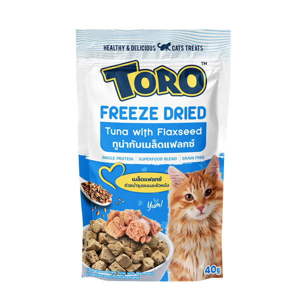 Toro Freezedried Cat ทูน่ากับเมล็ดแฟลกซ์ 40 กรัม