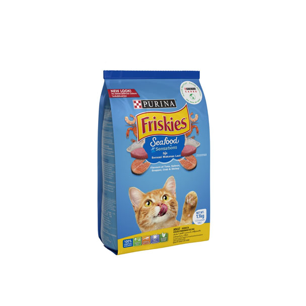 Friskies อาหารเม็ด (แมวโต-รสซีฟู้ด) 400 g.