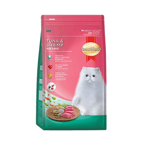 Smart heart อาหารเม็ด (แมวโต-รสปลาทูน่า/กุ้ง) 1.2 kg.