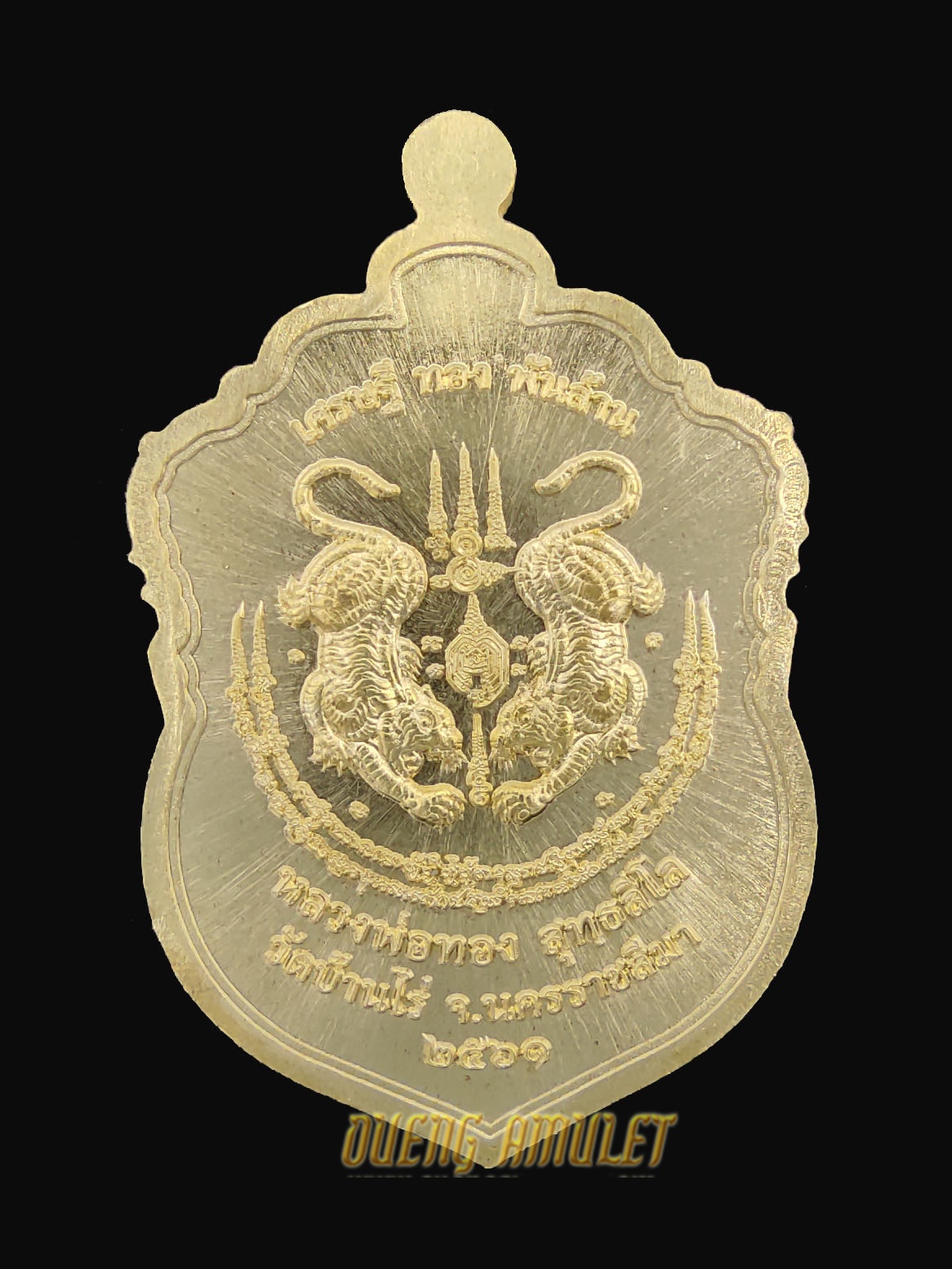 เหรียญเสมาหัวเสือ หลวงพ่อทอง เนื้อสัตตะโลหะ