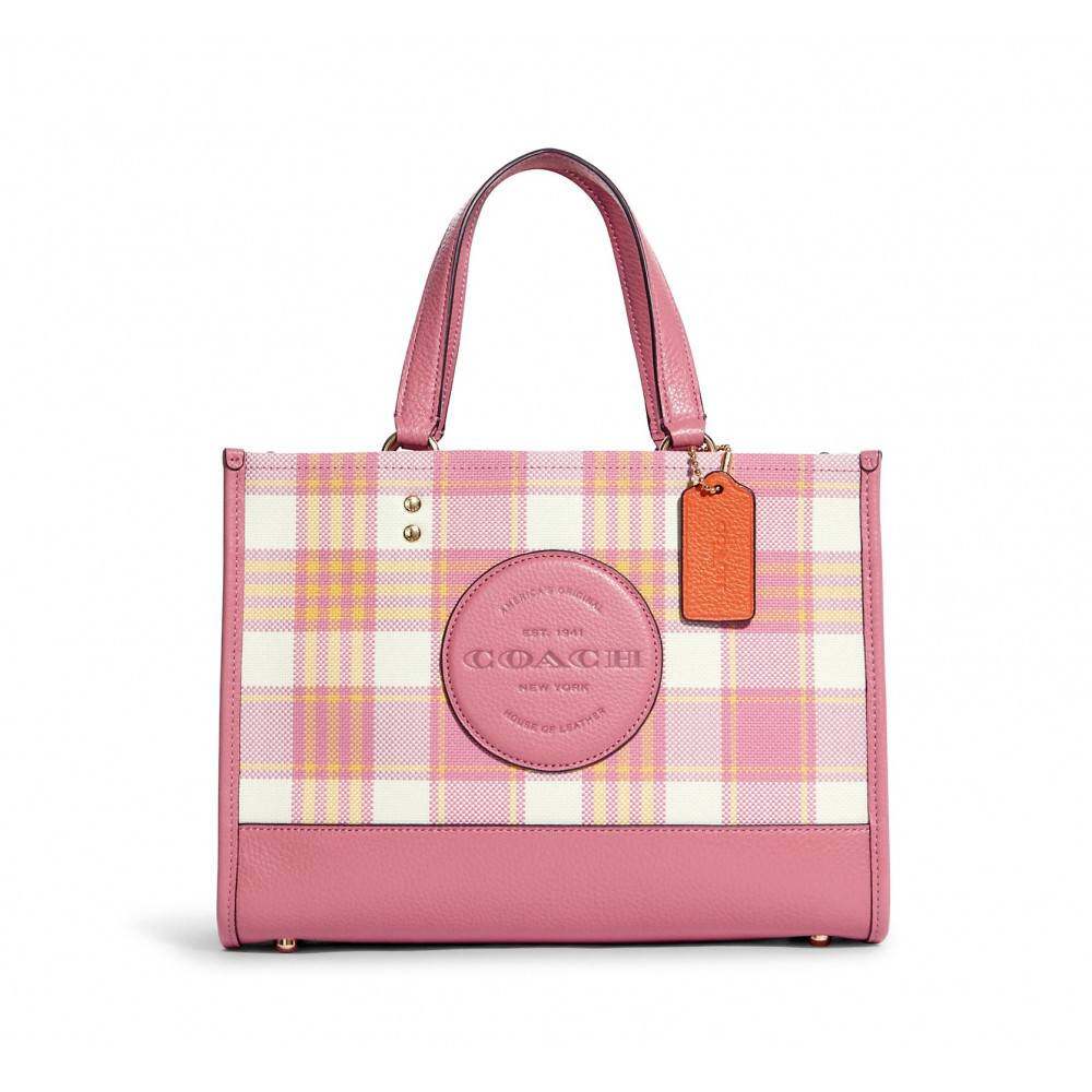กระเป๋าสะพายข้าง COACH C8201 DEMPSEY CARRYALL WITH GARDEN PLAID PRINT AND COACH PATCH (IMTVT) [C8201IMTVT-MC]