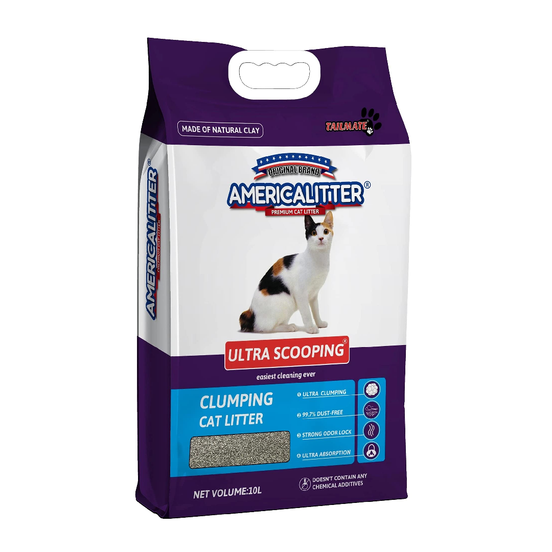America Litter ทรายภูเขาไฟ 15 Kg สีม่วง จับตัวเป็นก้อน 2 เท่า/ดับกลิ่น