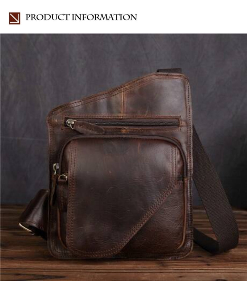 For You Leather LB32 กระเป๋าคาดอก ผู้ชาย หนังแท้ ทรงสี่เหลี่ยม LB32