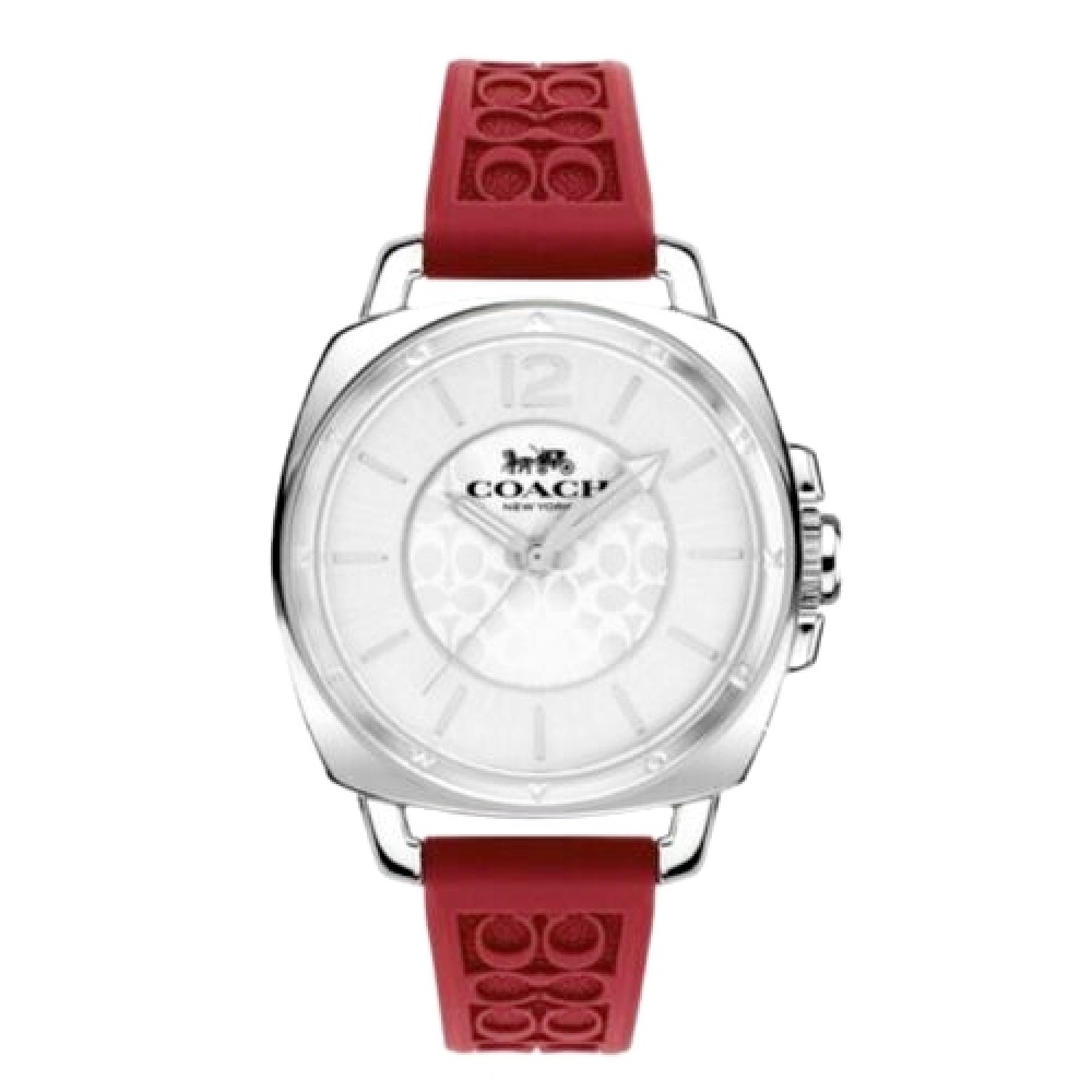 นาฬิกา COACH 14503878 COACH BOYFRIEND SILVER FACE & BURGUNDY SIGNATURE WATCH[14503878]