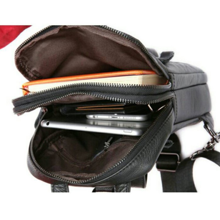 For You Leather LB41 กระเป๋าคาดอก กระเป๋าสะพายพาดลำตัว กระเป๋าสะพายไหล่ หนังแท้ ช่องเยอะ LB41