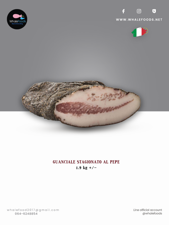 GUANCIALE STAGIONATO AL PEPE 1.9kg.+/-