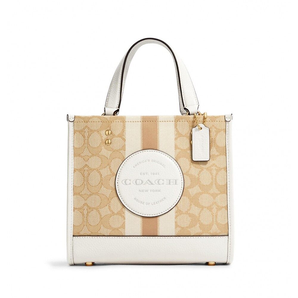 กระเป๋าสะพายข้าง COACH C8417 DEMPSEY TOTE 22 IN SIGNATURE JACQUARD WITH STRIPE AND COACH PATCH (IMDQC) [C8417IMDQC-RB]