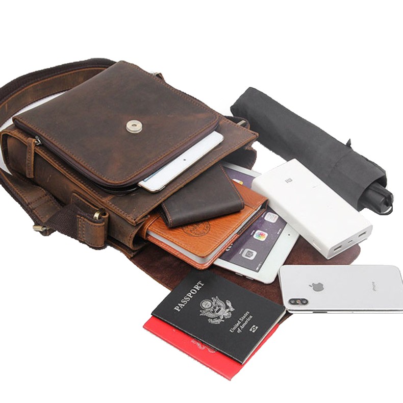 For You Leather LB37 กระเป๋าสะพายข้าง ผู้ชาย หนังแท้ นูบัค ขนาดพกพา LB37