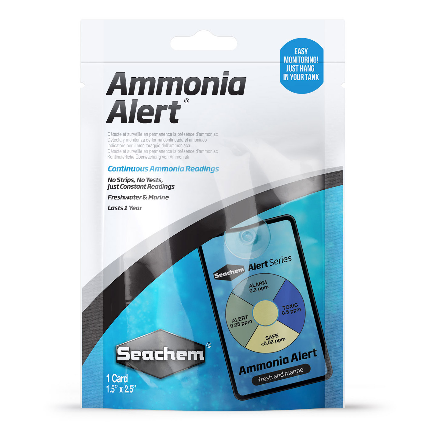 Seachem Amonia Alert ช่วยวัดค่าแอมโมเนีย ใช้ได้ทั้งน้ำจืดและน้ำเค็ม แหมาะกับตู้ปลาและตู้กุ้ง ตู้ทะเล