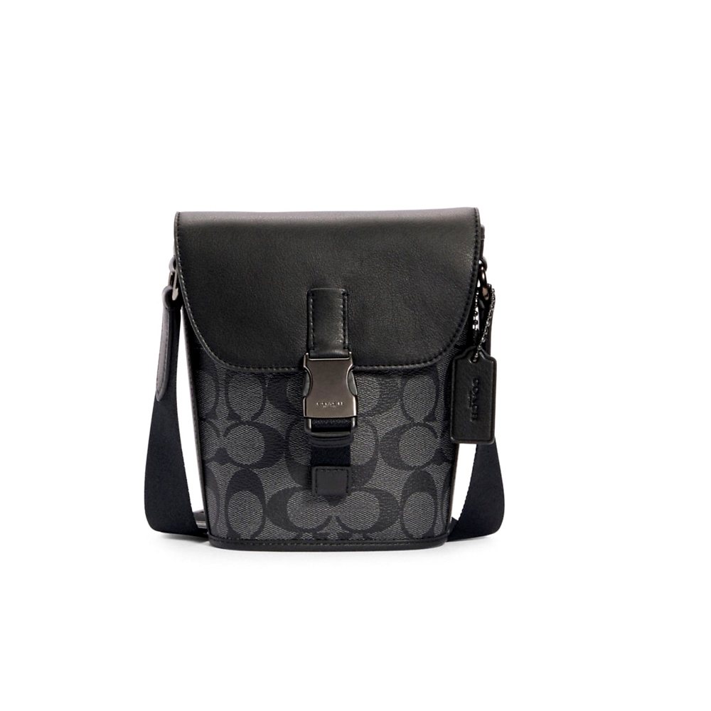 COACH C3134 TRACK SMALL FLAP CROSSBODY IN SIGNATURE CANVAS(QBCHR) [MCC3134QBCHR-CV]
