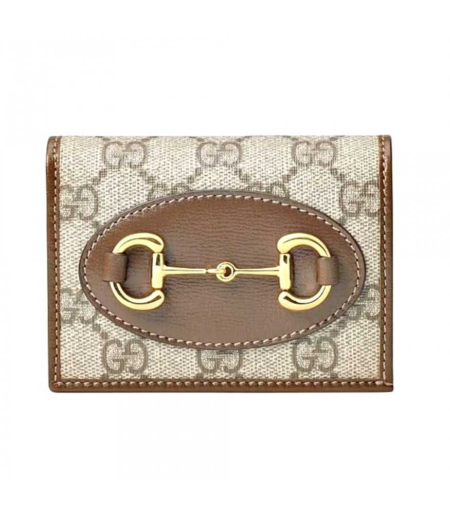 กระเป๋าใส่บัตร Gucci Horsebit 1955 card case wallet (BEIGE/EBONY/BROWN) [62188792TCG8563-MA]