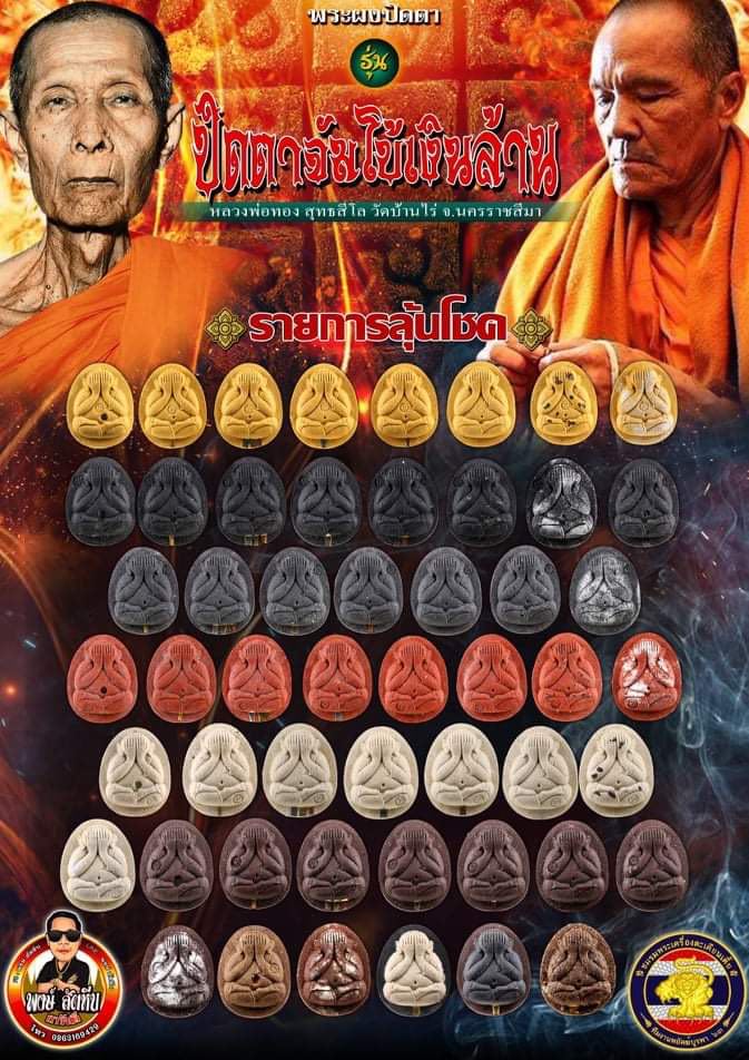 เปิดจอง พระปิดตาจัมโบ้เงินล้าน หลวงพ่อทอง วัดบ้านไร่