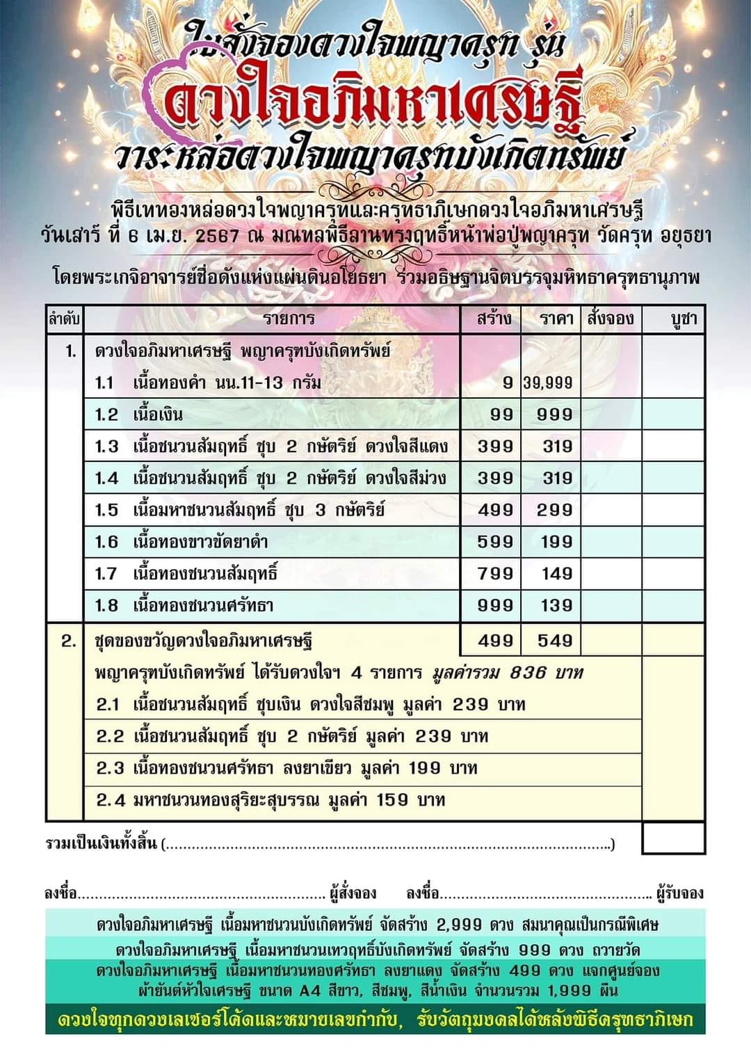 ดวงใจพญาครุฑ รุ่นแรก ณ วัดครุฑธาราม พระนครศรีอยุธยา(พร้อมส่ง)