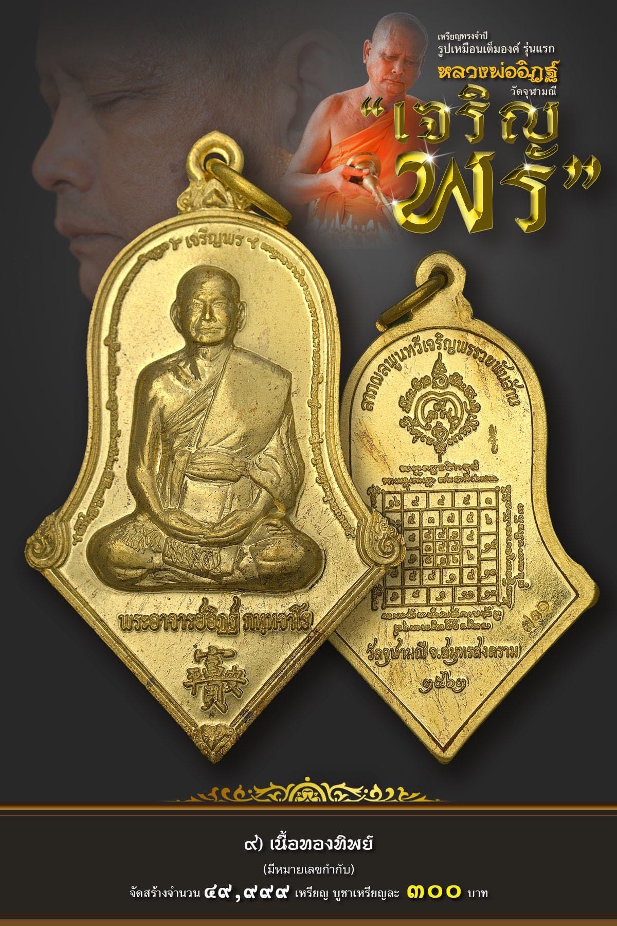 9.เนื้อทองทิพย์ หลวงพ่ออิฏฐ์ วัดจุฬามณี