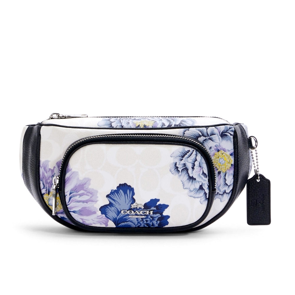 COACH 5689 COURT BELT BAG IN SIGNATURE CANVAS WITH KAFFE FASSETT PRINT (SVCAH) [5689SVCAH]