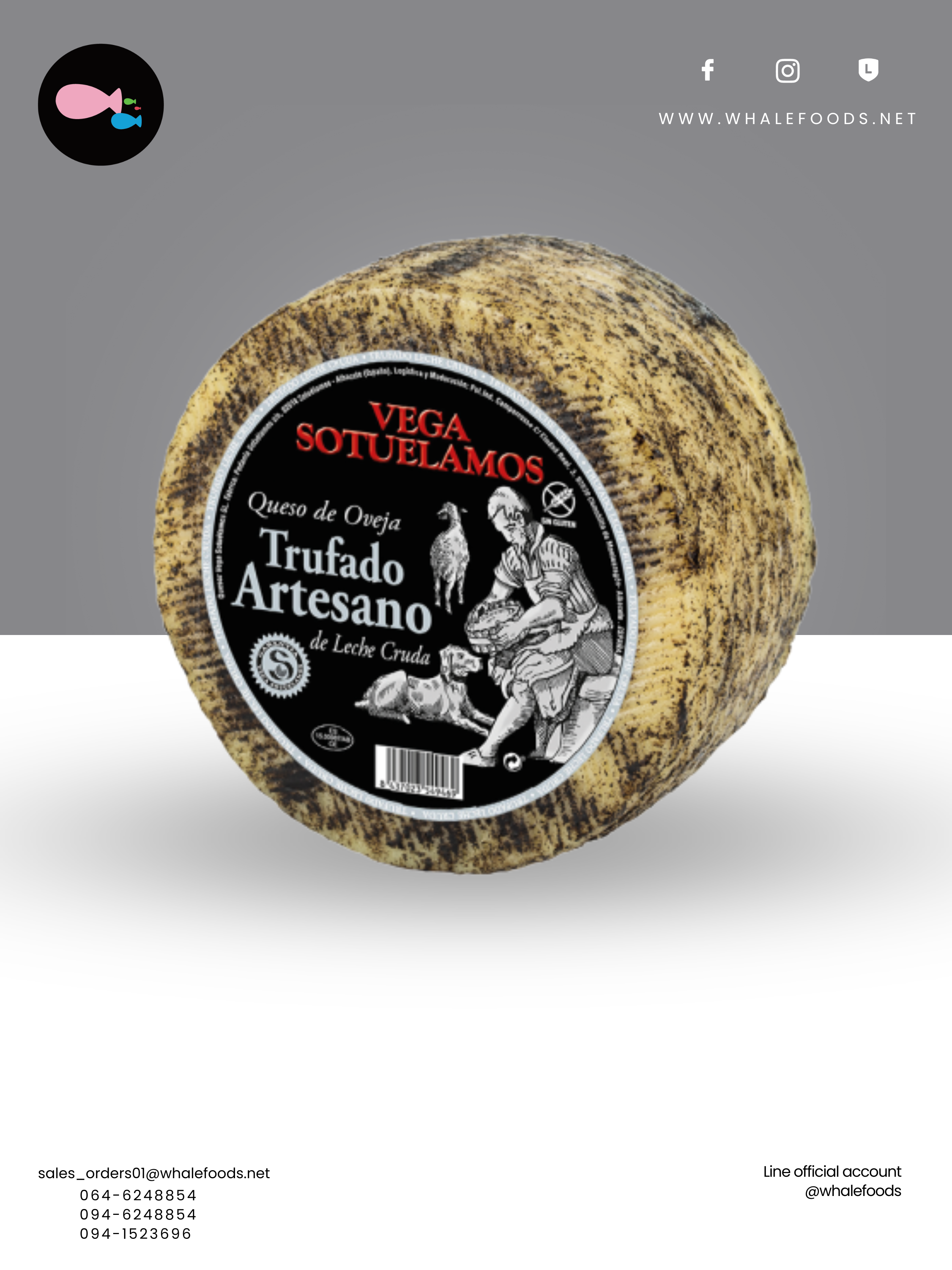 MANCHEGO WITH BLACK TRUFFLE SIZE : 1.7 KG. / 3.5 KG.
