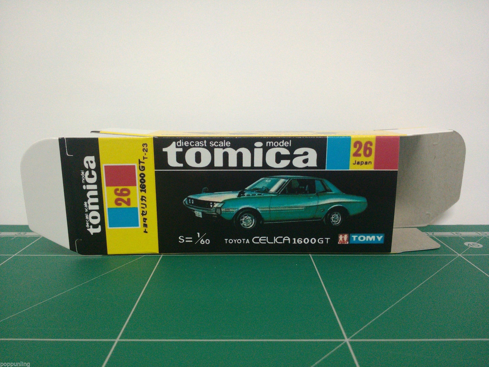 กล่องพิมพ์ Reproduction Box สำหรับ Tomica Black Box No.26 Toyota Celica 1600GT (กล่องเปล่า, ไม่มีรถ)