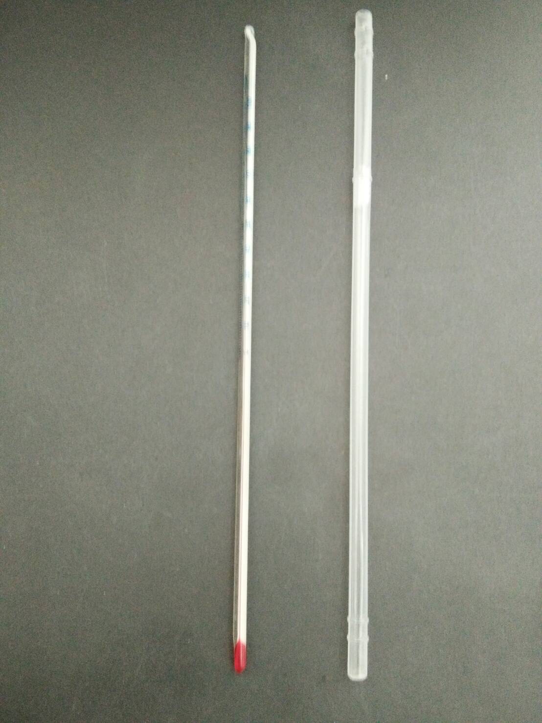 เทอร์โมมิเตอร์วัดอุณหภูมิ 0 - 100 C แอลกอฮอล์สีแดง 30 ซม จีน