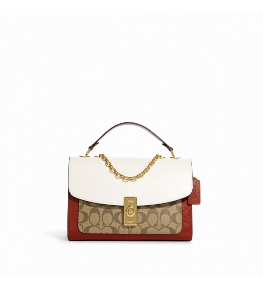 กระเป๋าสะพาย COACH C8207 LANE SHOULDER BAG IN COLORBLOCK SIGNATURE CANVAS (IMLOT) [C8207IMLOT]