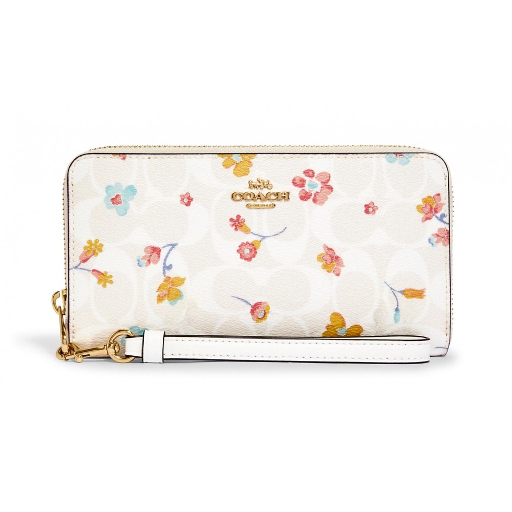 กระเป๋าสตางค์ COACH C8695 LONG ZIP AROUND WALLET IN SIGNATURE CANVAS WITH MYSTICAL FLORAL PRINT (IMCAH)[C8695IMCAH]