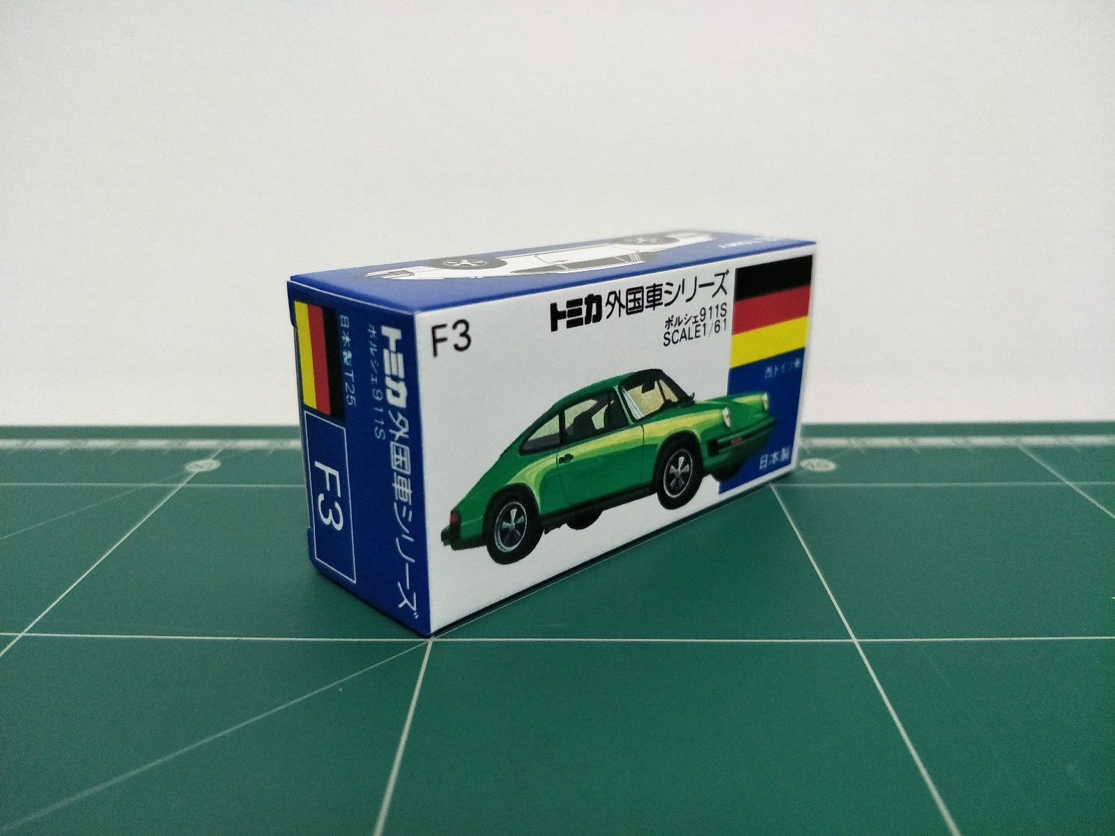 กล่องพิมพ์ Reproduction Box สำหรับ Tomica Blue Box No.F3 Porsche 911S (กล่องเปล่า, ไม่มีรถ)