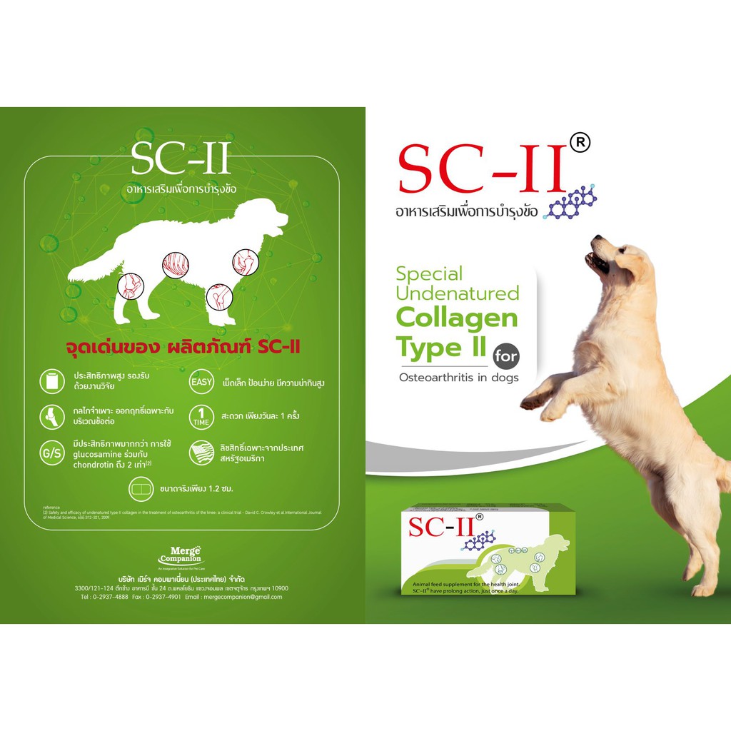 SC-II ยาบำรุงไขข้อ-กระดูก สำหรับสุนัข 7 เม็ด (1 แผง)
