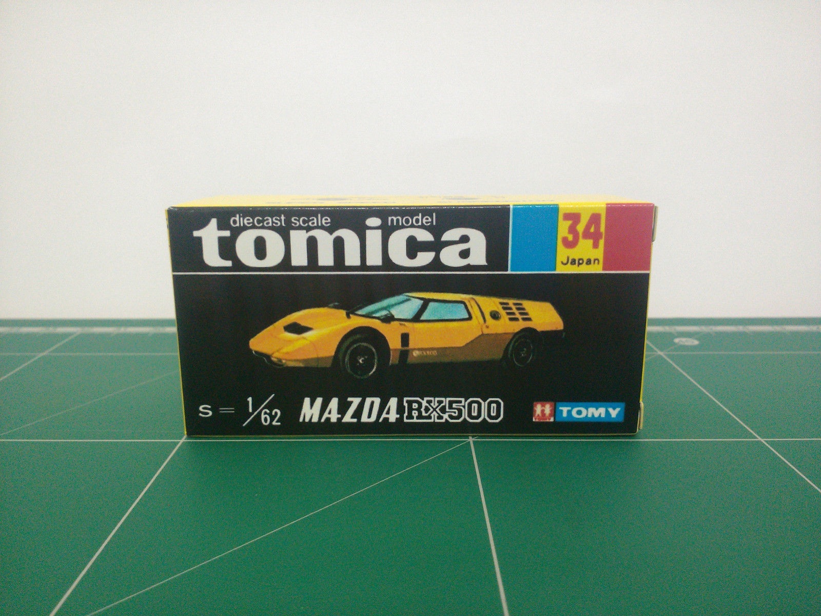 กล่องพิมพ์ Reproduction Box สำหรับ Tomica Black Box No.34 Mazda RX500 (กล่องเปล่า, ไม่มีรถ)