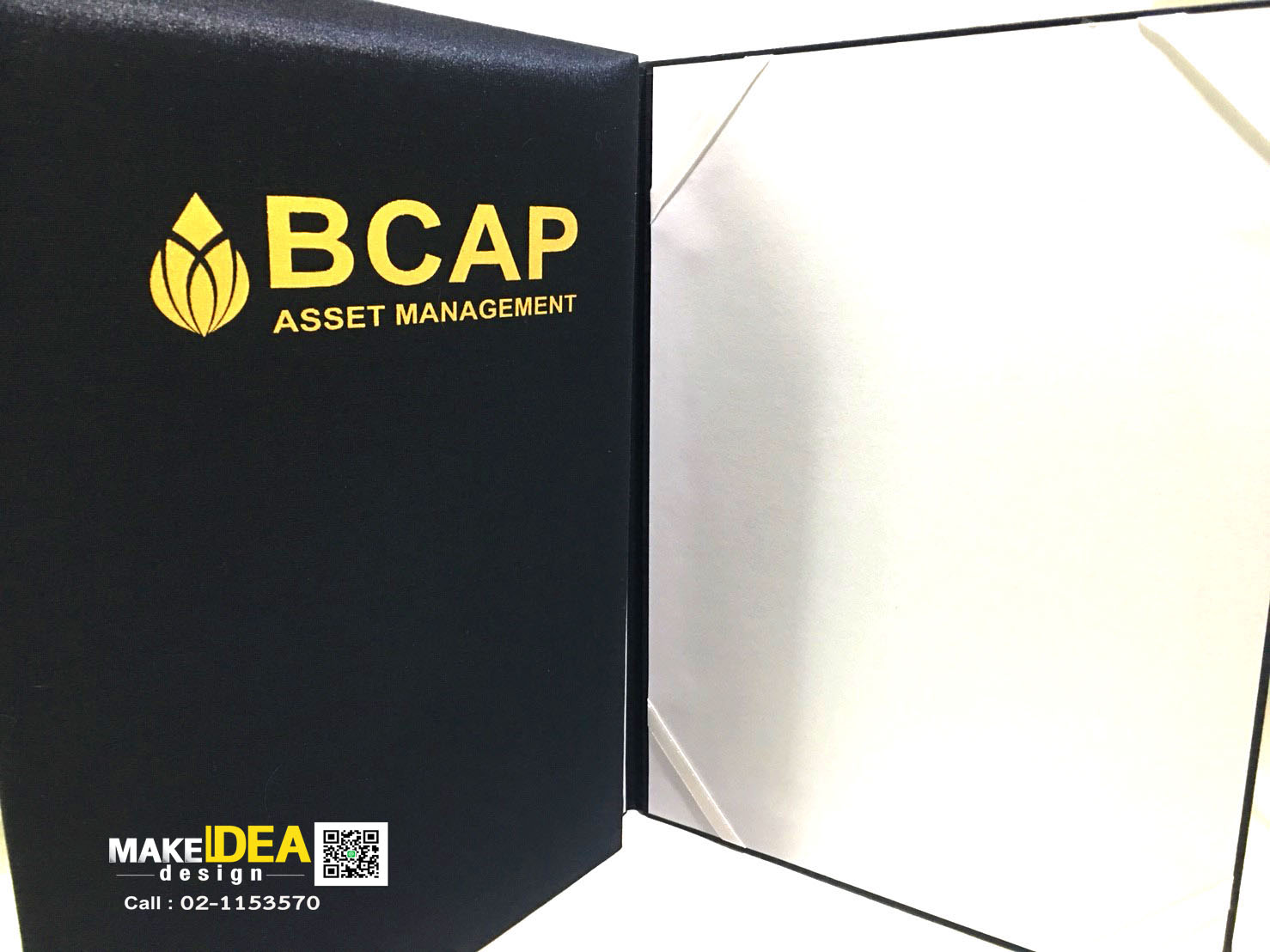 ปกผ้าไหมพร้อมใบประกาศ ขนาด A4 แนวตั้ง ( MOU)