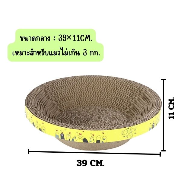 MM Cat ที่ลับเล็บ 003 แบบกลม (ขอบเหลือง) #L
