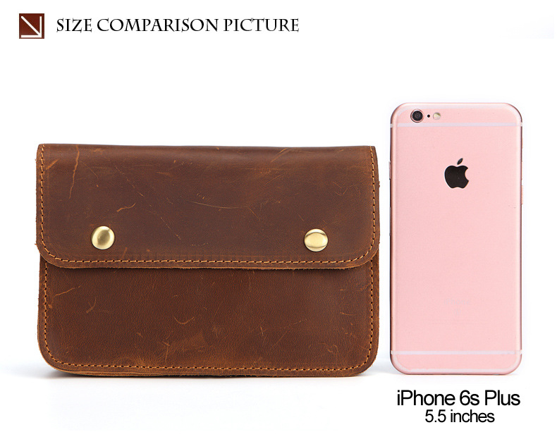 For You Leather LB42 กระเป๋าคาดเอว กระเป๋าคาดเข็มขัด ใส่มือถือ หนังแท้ ช่องเยอะ (น้ำตาล) LB42