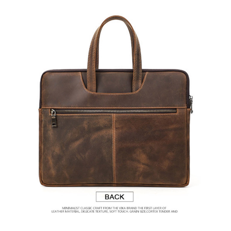 For You Leather LB58 กระเป๋าถือหนังแท้ กระเป๋าโน๊ตบุ๊ค กระเป๋า MacBook/Laptop ขนาด 16" (น้ำตาล) LB58