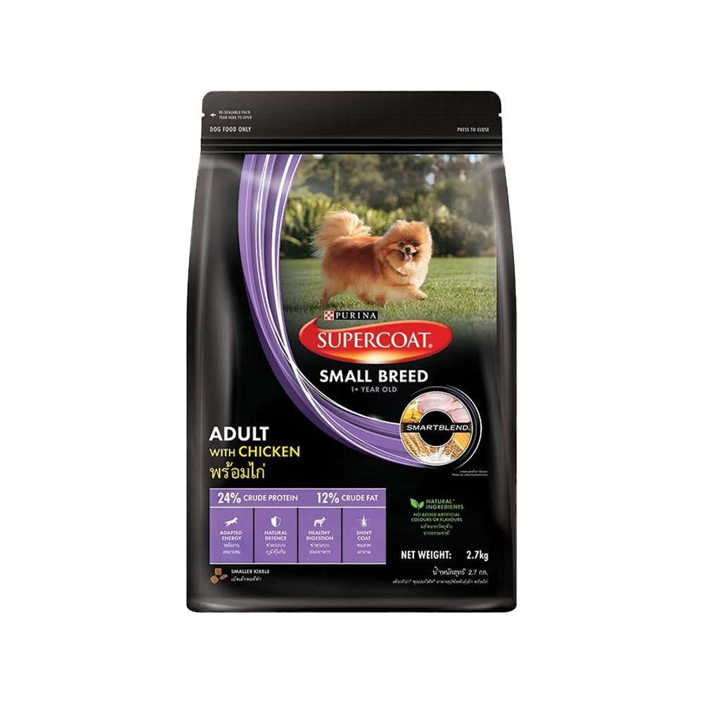 Purina SuperCoat สุนัขโต-พันธุ์เล็ก เนื้อไก่ 2.7 Kg