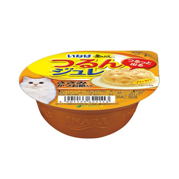 Inaba IMC-163 เนื้อสันในไก่และปลาโอไลซ์ในเยลลี่แบบนุ่ม 65 g.