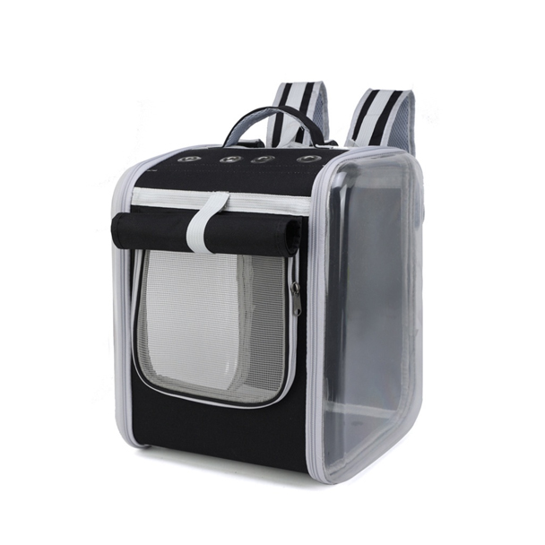 MM Cat BG04 กระเป๋าอวกาศสี่เหลี่ยม ด้านข้างใส (สีดำ)