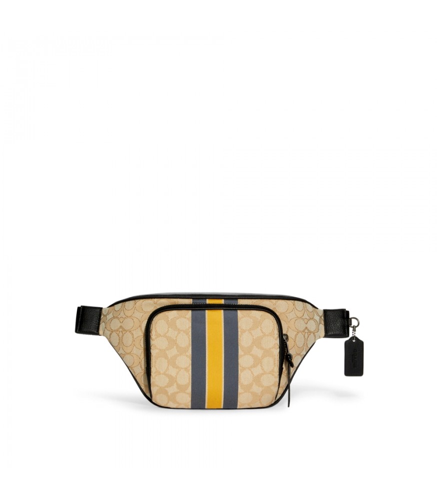 กระเป๋าคาดอก COACH C9364 THOMPSON BELT BAG IN SIGNATURE JACQUARD WITH VARSITY STRIPE (QBTTZ) [C9364QBTTZ]
