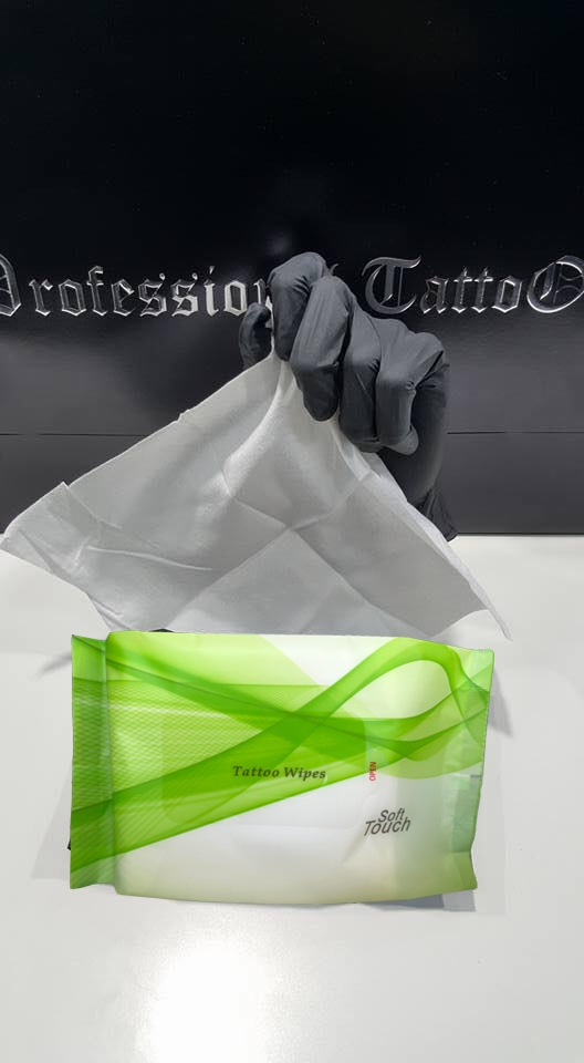 Professional Tattoo Tattoo Wipes ผ้าเช็ดแห้งทำความสะอาดระหว่างสัก Professional Tattoo Tattoo Aftercare Wipes White 20X20 cm