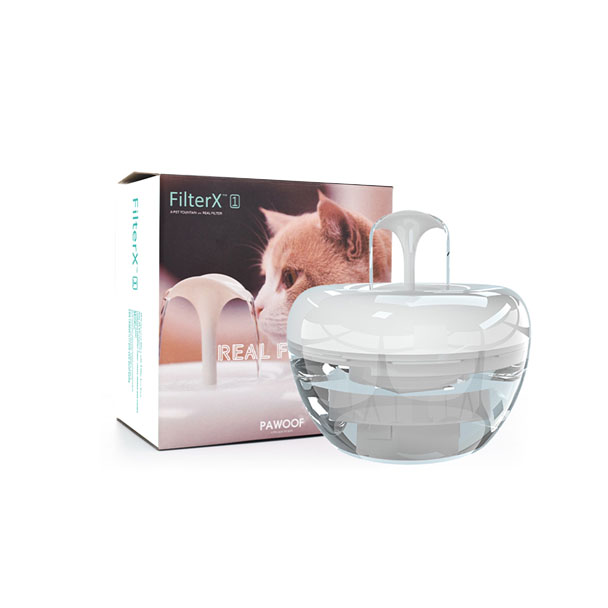 Pawoof น้ำพุ สำหรับแมวและสุนัขพันธุ์ FilterX บรรจุน้ำ 1.5 ลิตร