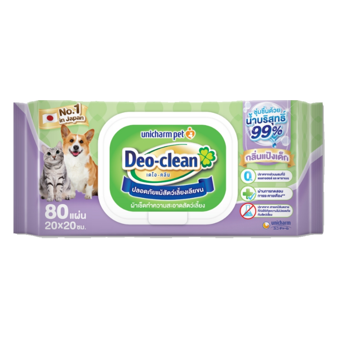 UC Deo Clean ทิชชู่เปียก กลิ่นแป้งเด็ก 80 แผ่น