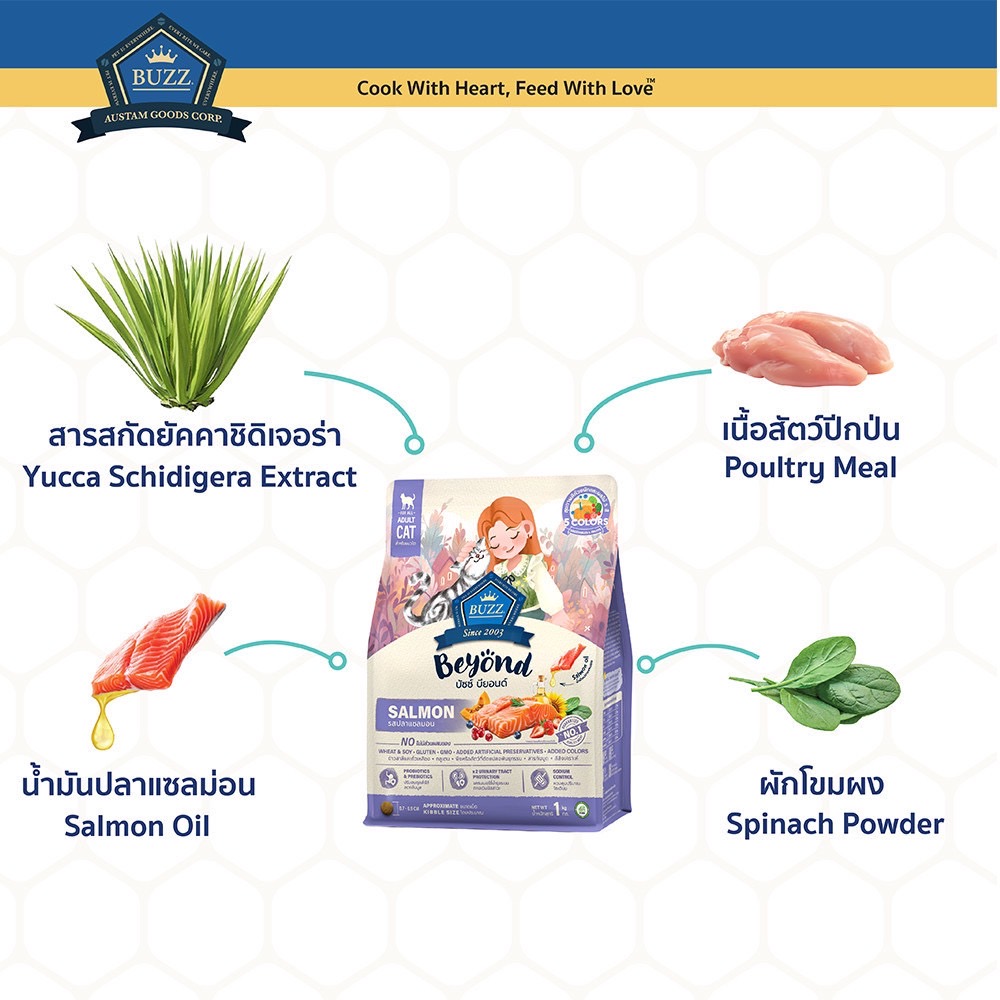 Buzz Beyond แมวโต รสแซลมอน 1 Kg