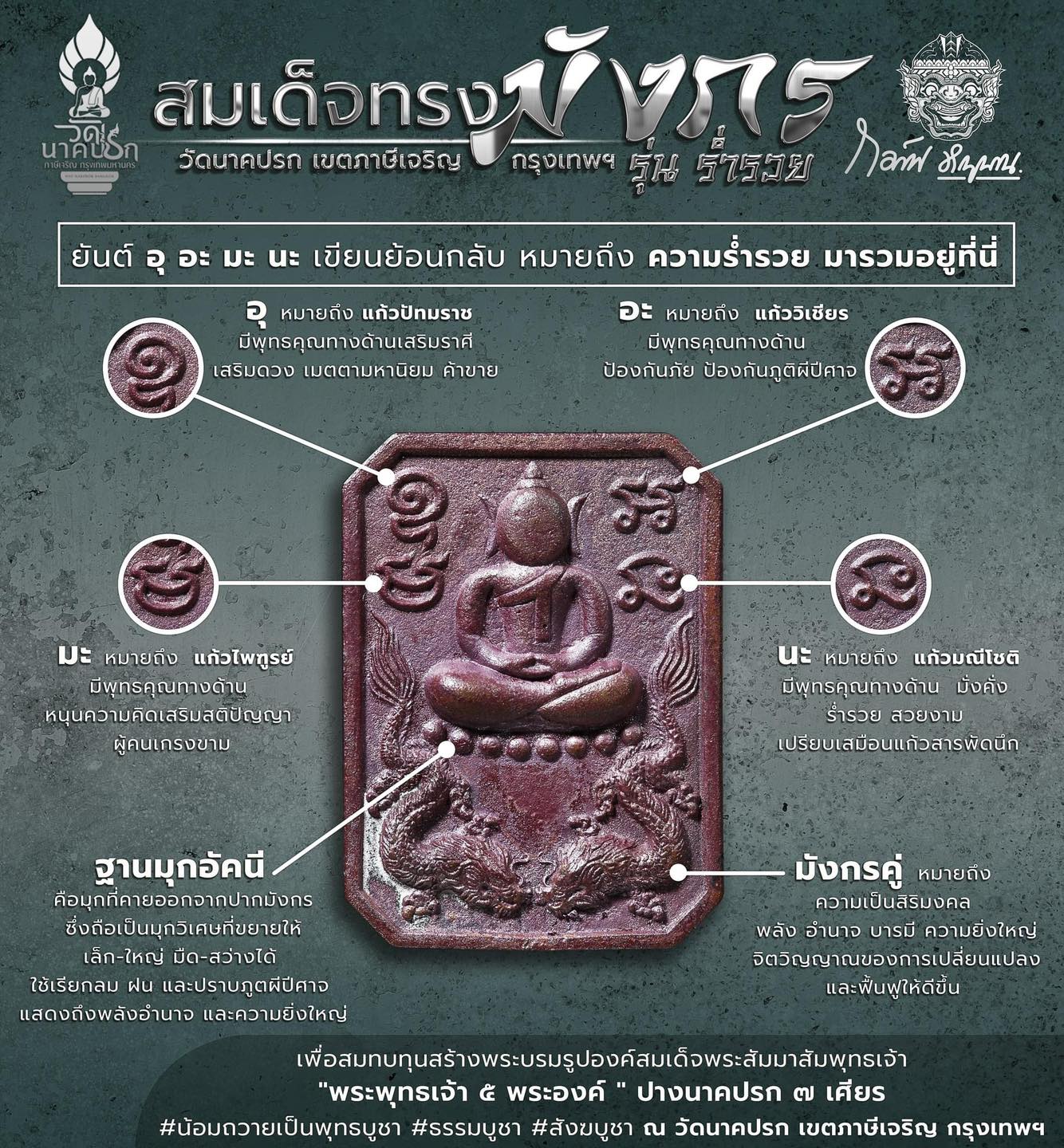 สมเด็จทรงมังกร รุ่นร่ำรวย วัดนาคปรก (ปิดจอง)