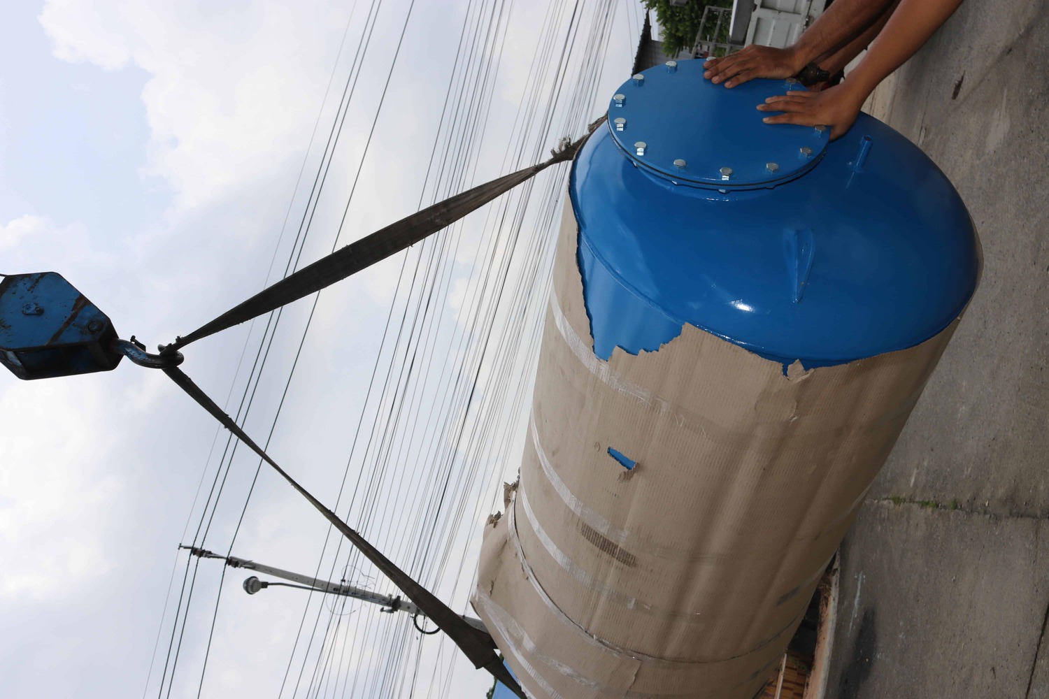 ถังกรองเหล็ก40นิ้ว 100cm. x 150cm. x 6 mm