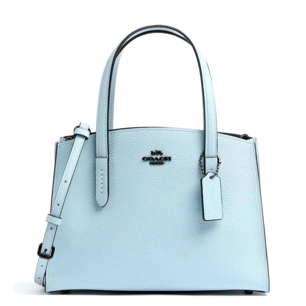 กระเป๋าสะพายข้าง COACH 29529 Charlie 28 Handbag grainy cowhide light blue (V5QVE) [29529V5QVE-MA]