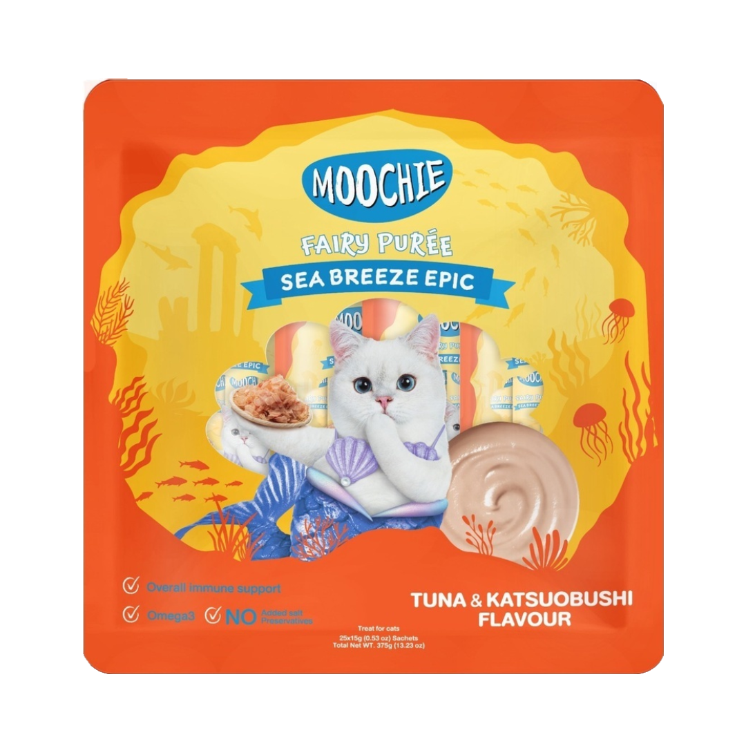 Moochie 07-MC00-1 แมวเลีย ทูน่าและปลาโออบแห้ง 15gx25