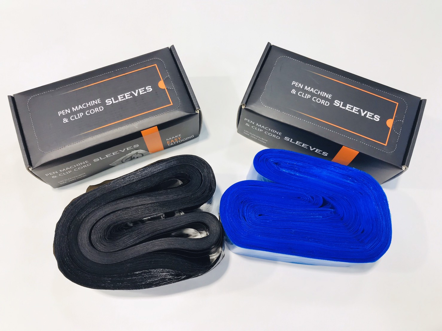 EZ พลาสติกหุ้มสาย EZ Sleeves Pen Machine & Clip Cord - EZ TATTOO ฺBLACK / BLUE