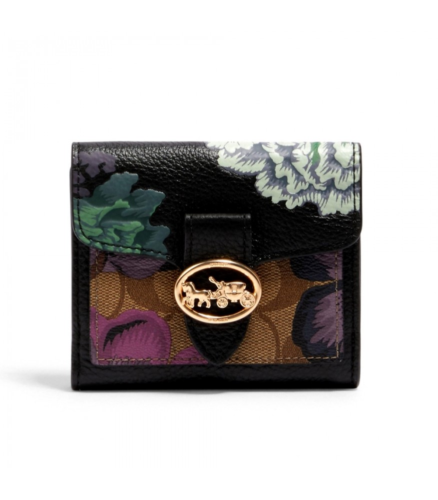 กระเป๋าสตางค์ COACH 6789 GEORGIE SMALL WALLET IN SIGNATURE CANVAS WITH KAFFE FASSETT PRINT (IMRO9)[6789IMRO9]
