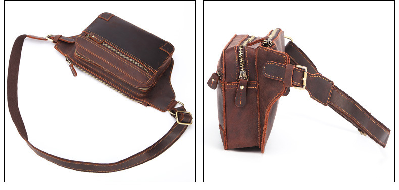 For You Leather LB45 กระเป๋าคาดอก คาดเอว ผู้ชาย หนังแท้ นูบัค ใบใหญ่ LB45